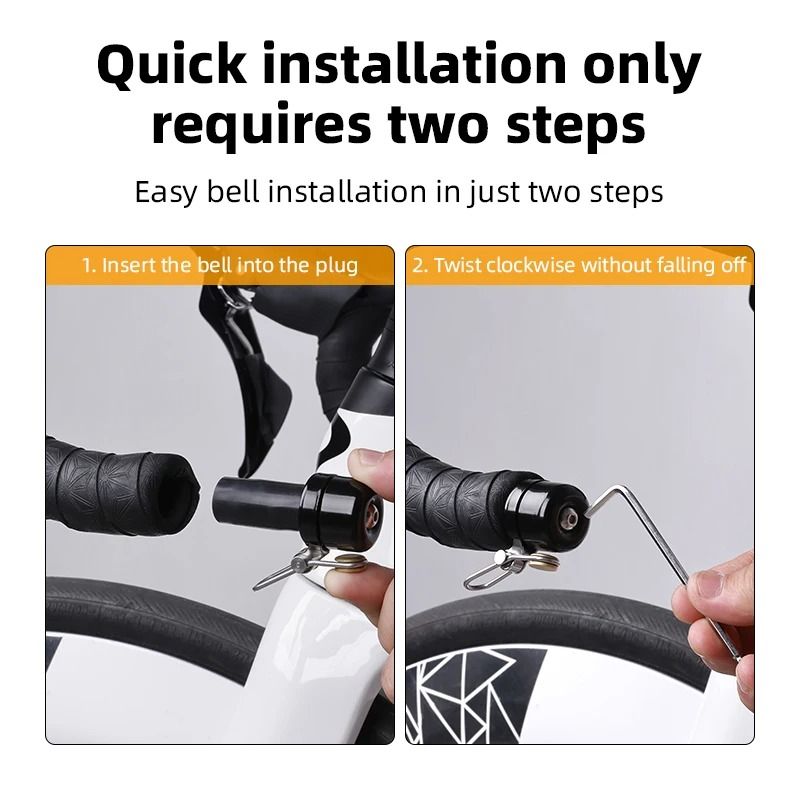 Retro Mini Bicycle Bell for Curved Handlebars with Loud Alarm Sound