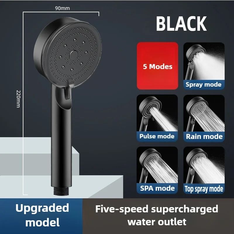 Pressure Boost Shower Head 5 Mode Shower Head Adjustable Massage Shower Nozzle