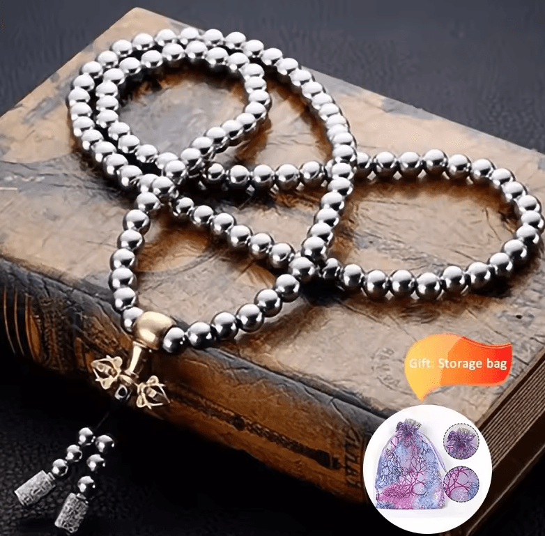 Tactical 8MM Steel Bead Bracelet Necklace – Heavy-Duty EDC Survival Chain (118–128 Beads)