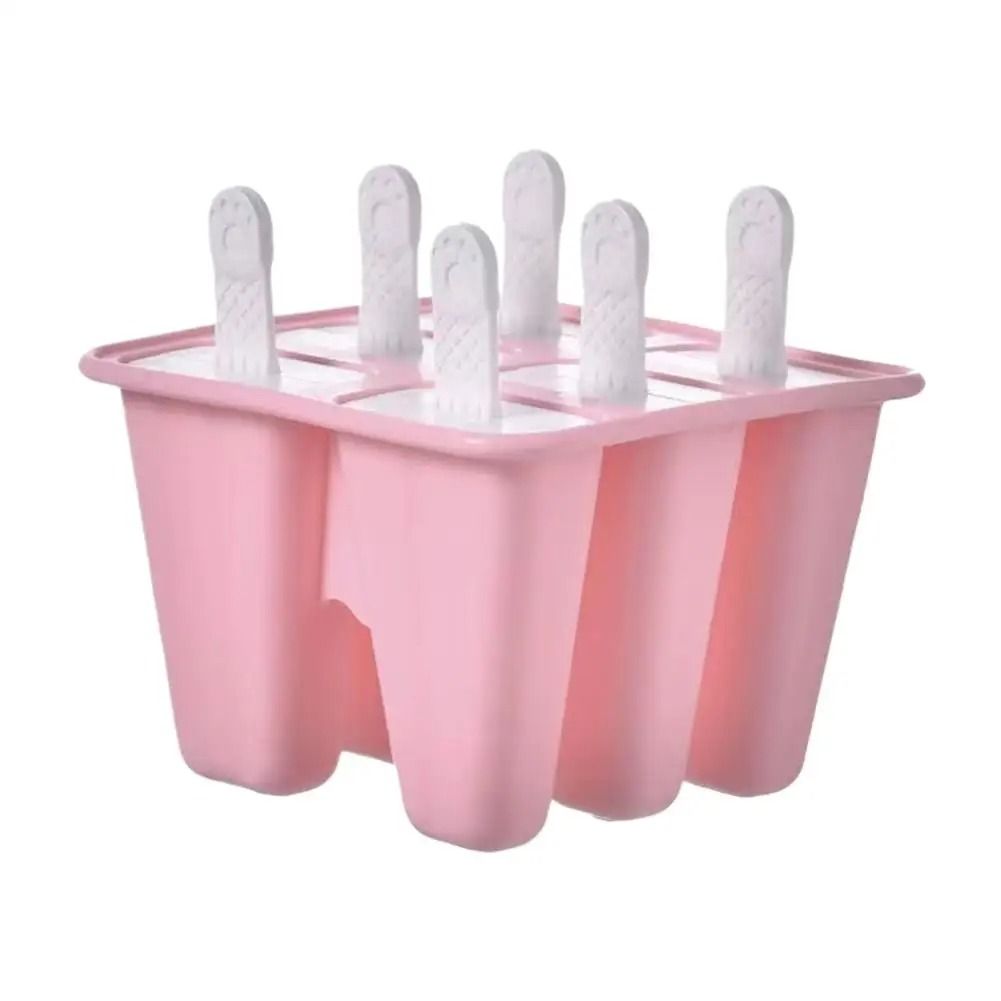 6 Grid Silicone Ice Cream Mold Reusable DIY Ice Cream Mold with Sticks