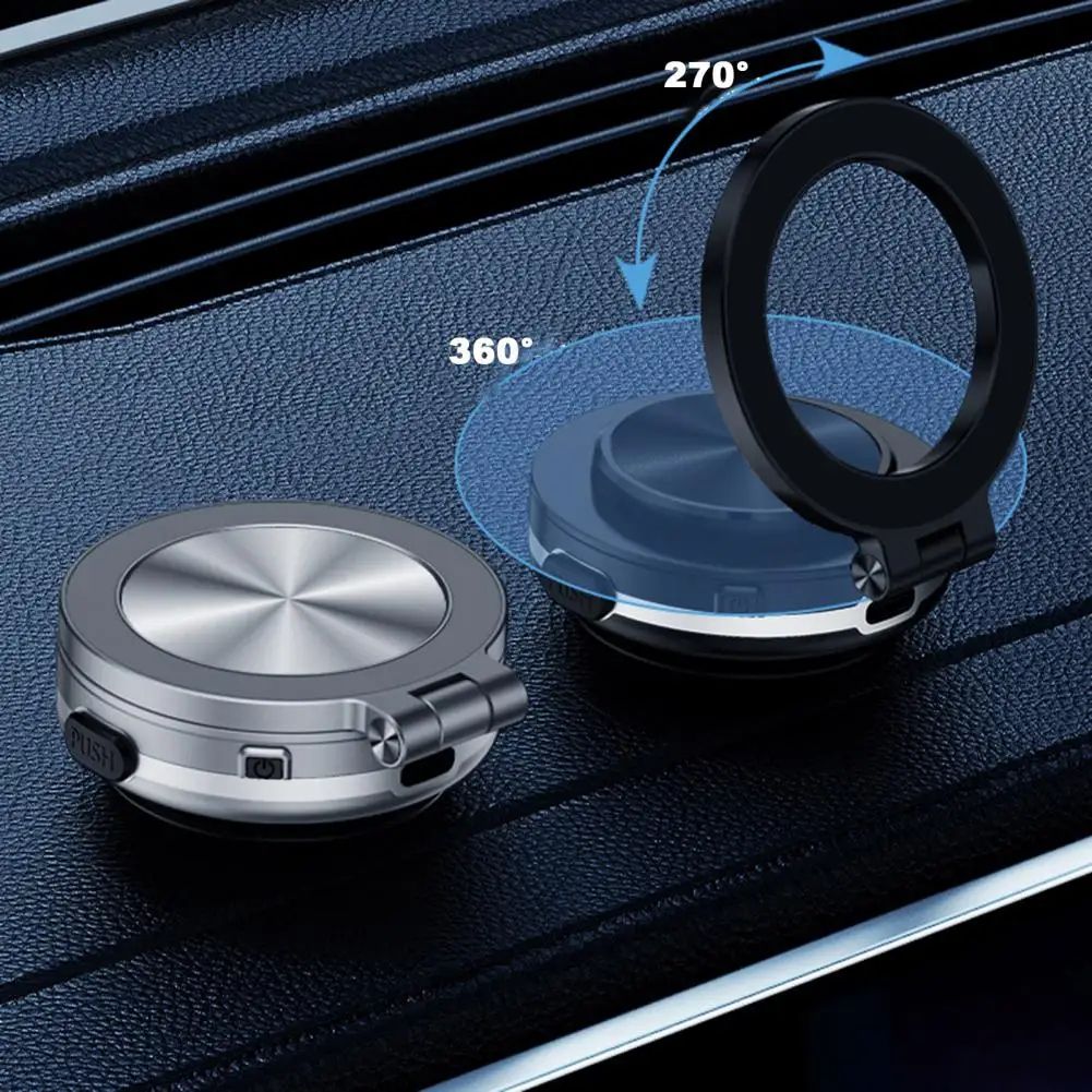 Magnetic Car Phone Holder Electric Vacuum Suction Mount Strong Grip 360° Rotation Secure Dashboard Windshield Stand