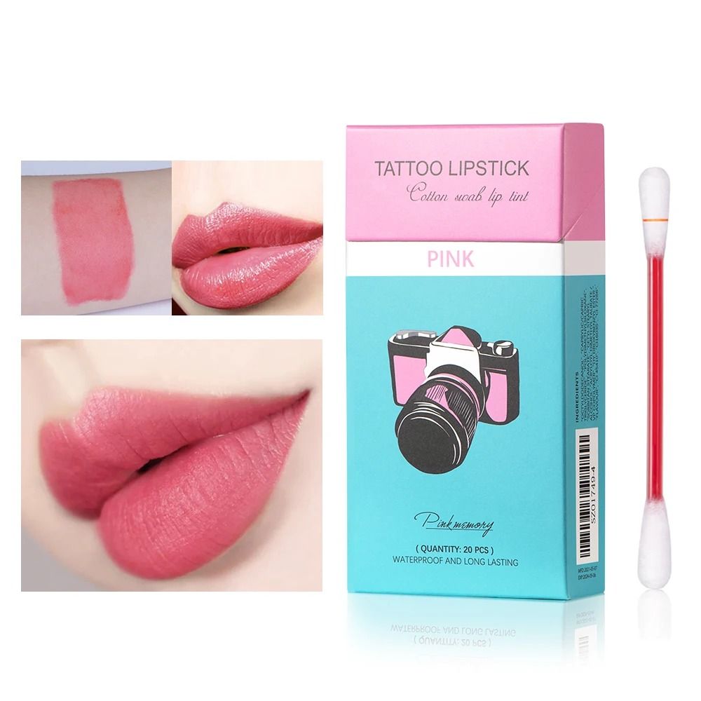 20 pcs Long Lasting Waterproof Lip Stain Cotton Swab Set