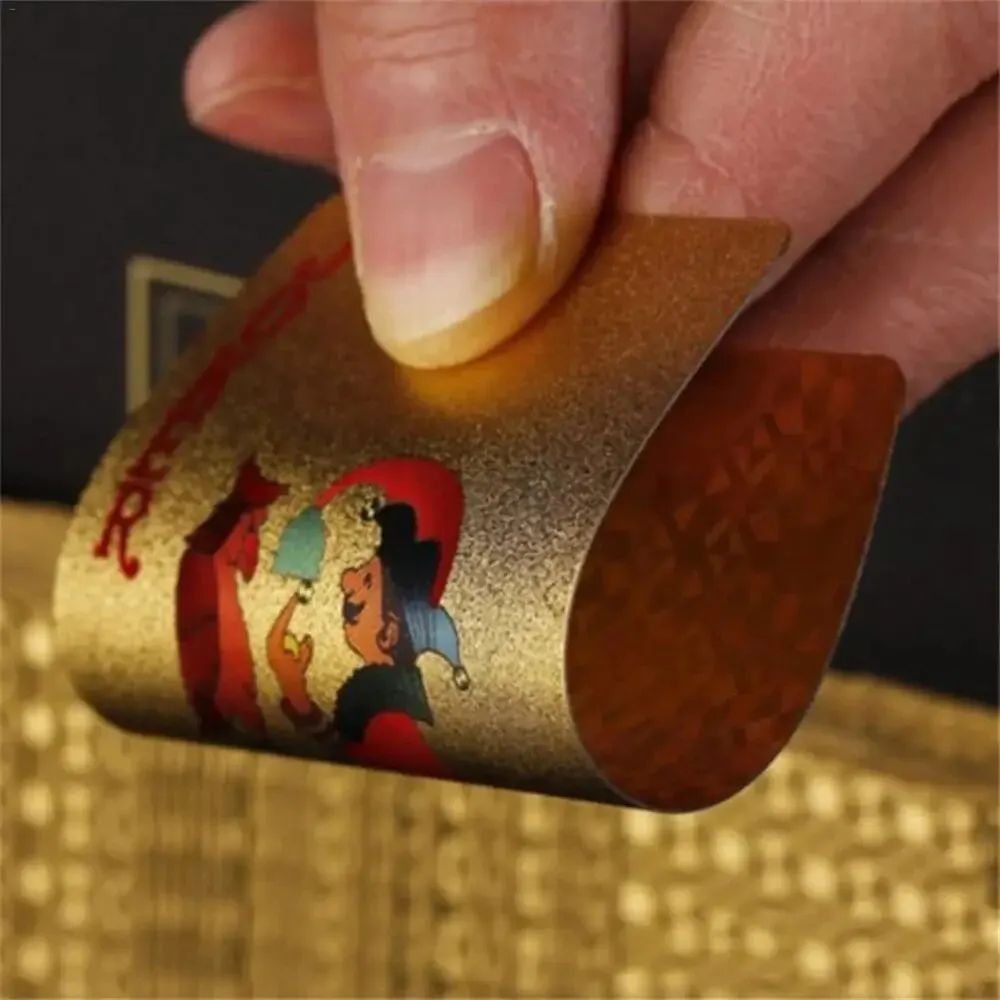 55pcs RoyalLux 24K Gold Foil Playing Cards – Waterproof Plastic Poker Deck