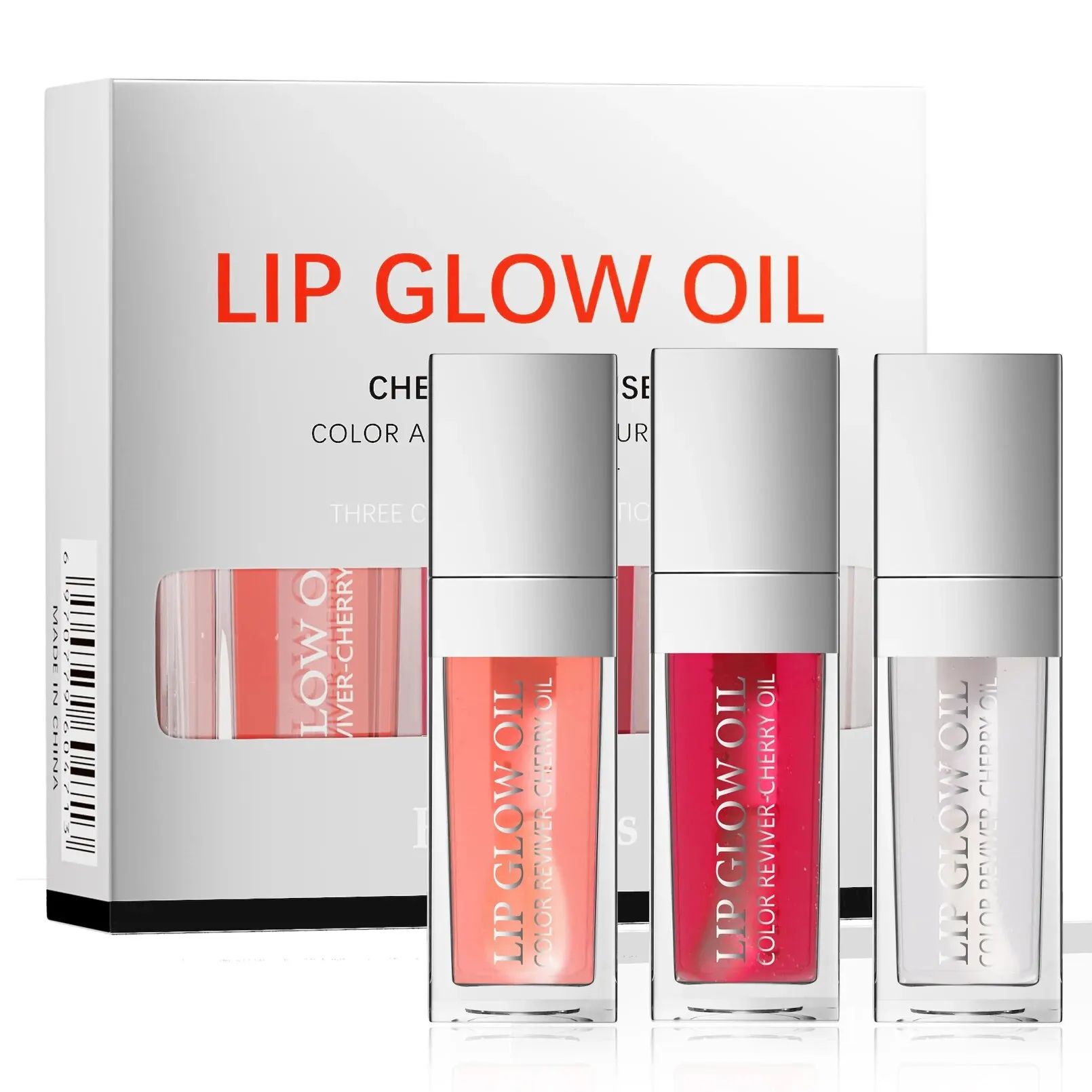Crystal Jelly Lip Oil Set Hydrating Lip Plumper Gloss Tinted Lip Glow Collection