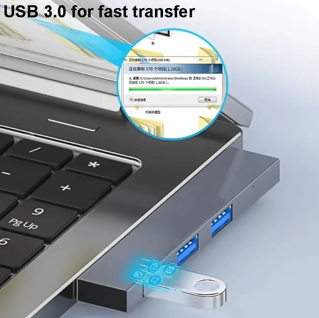 FlexiConnect USB-C 3.0 4-Port Hub – Multi-Splitter OTG Adapter for Type-C Laptops & PCs