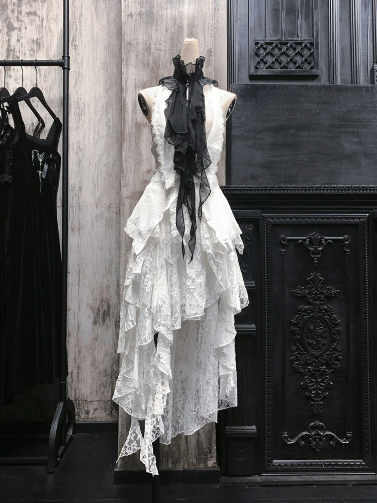 Women Black Gothic Dress, Slim Bodycon, Vintage Office Lady, Spring Clothing, Pure Color Outwear