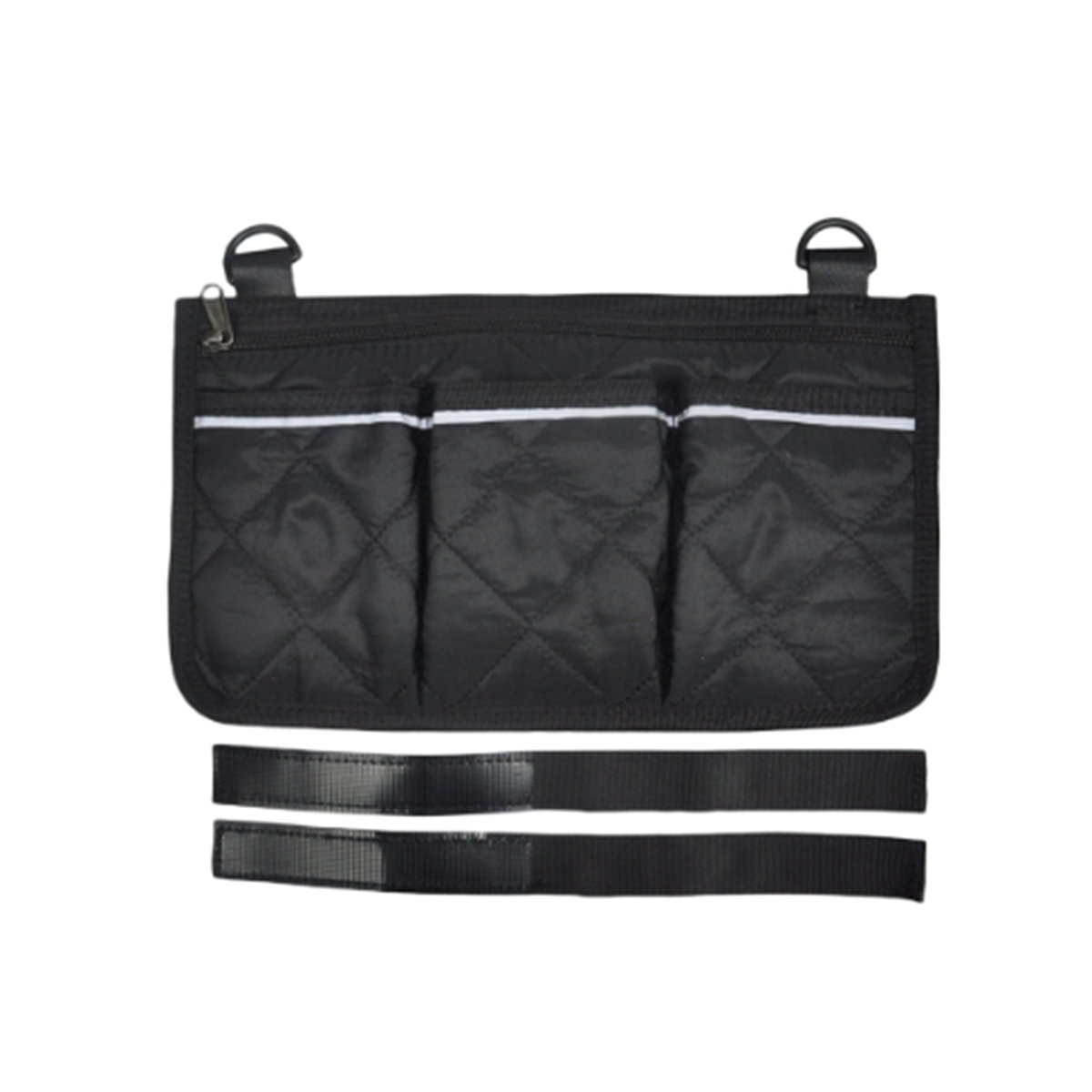 ComfortRide Wheelchair Side Bag Armrest Organizer with Reflective Strip