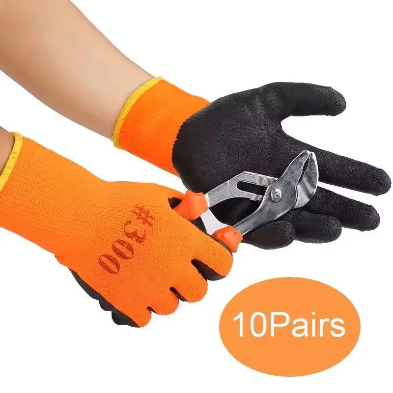 Anti Slip Latex Coated Work Gloves Set for Garden and Repair