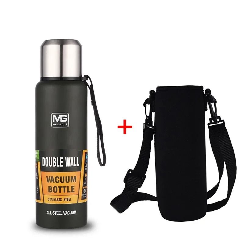 304 Stainless Steel Large Capacity Vacuum Flask Insulated Thermos Bottle With Carry Rope