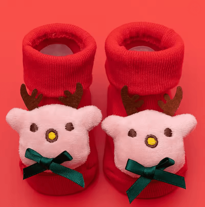 CozySnow Christmas Baby Socks Warm Knitted Snowman and Deer Mid Socks