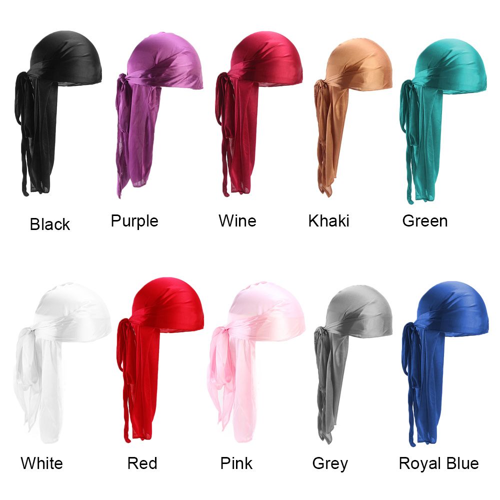Pre-Tied Bandana Turban Hijab Silk Durag Pirate Hat Fashion Men Women Chemo Cap Headwrap