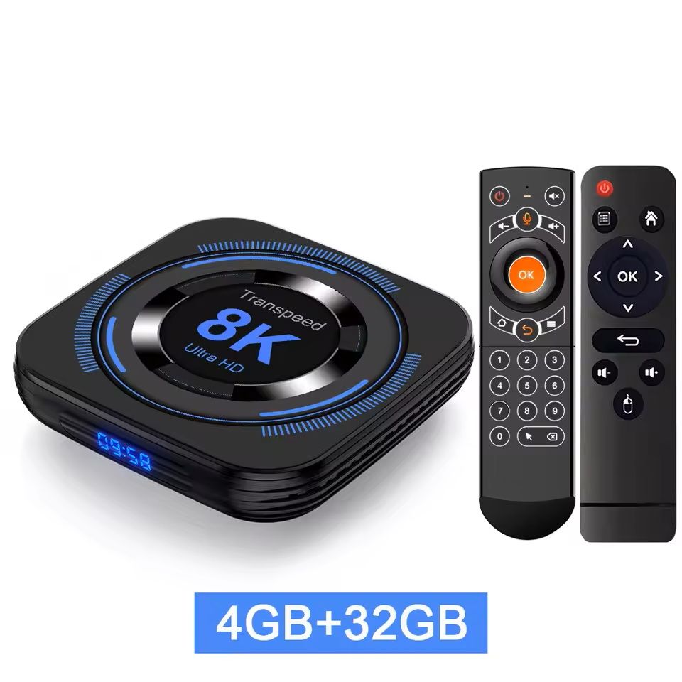 Android 12 TV Box with 8K Streaming and Voice Control