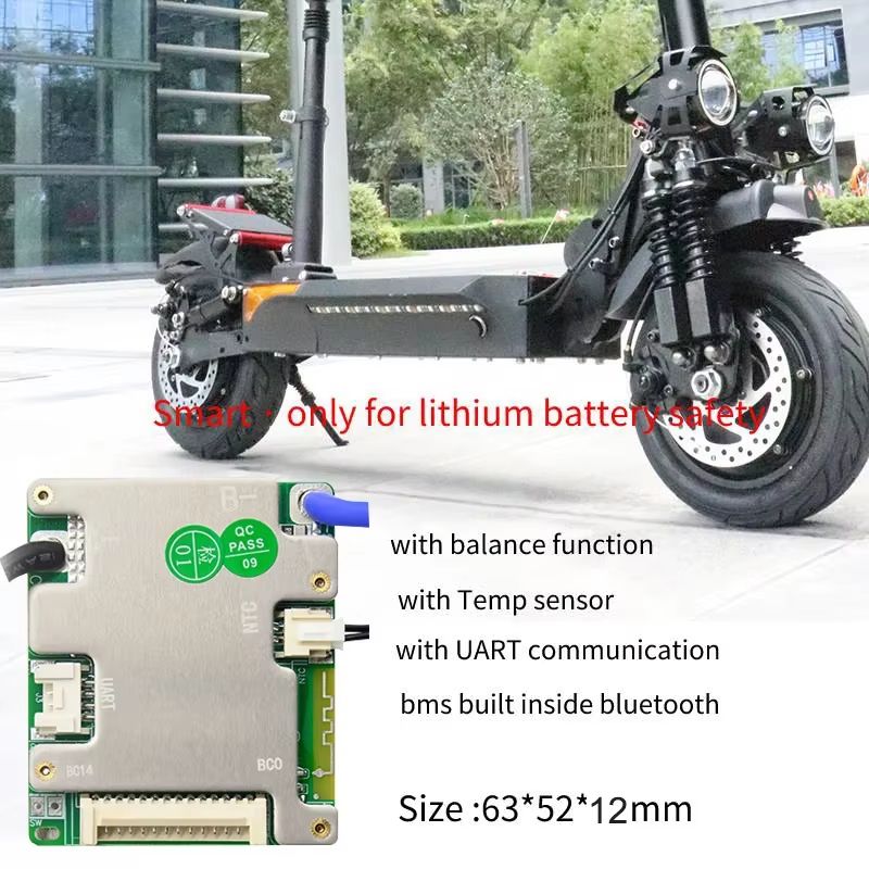 JiaBaiDa Smart Battery Management System 7S–14S 20A/30A - Intelligent BMS for 24V, 36V, 48V LFP & NMC Batteries