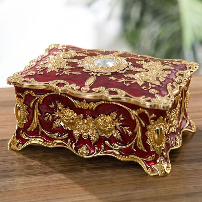 European Retro Inlaid Diamond Jewelry Box