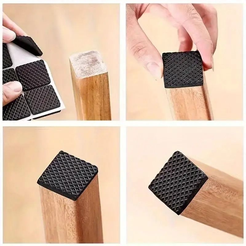 Anti-Noise Steel-Look Furniture Pads (30-Pack) - Non-Slip Leg Protectors for Quiet Home/Office