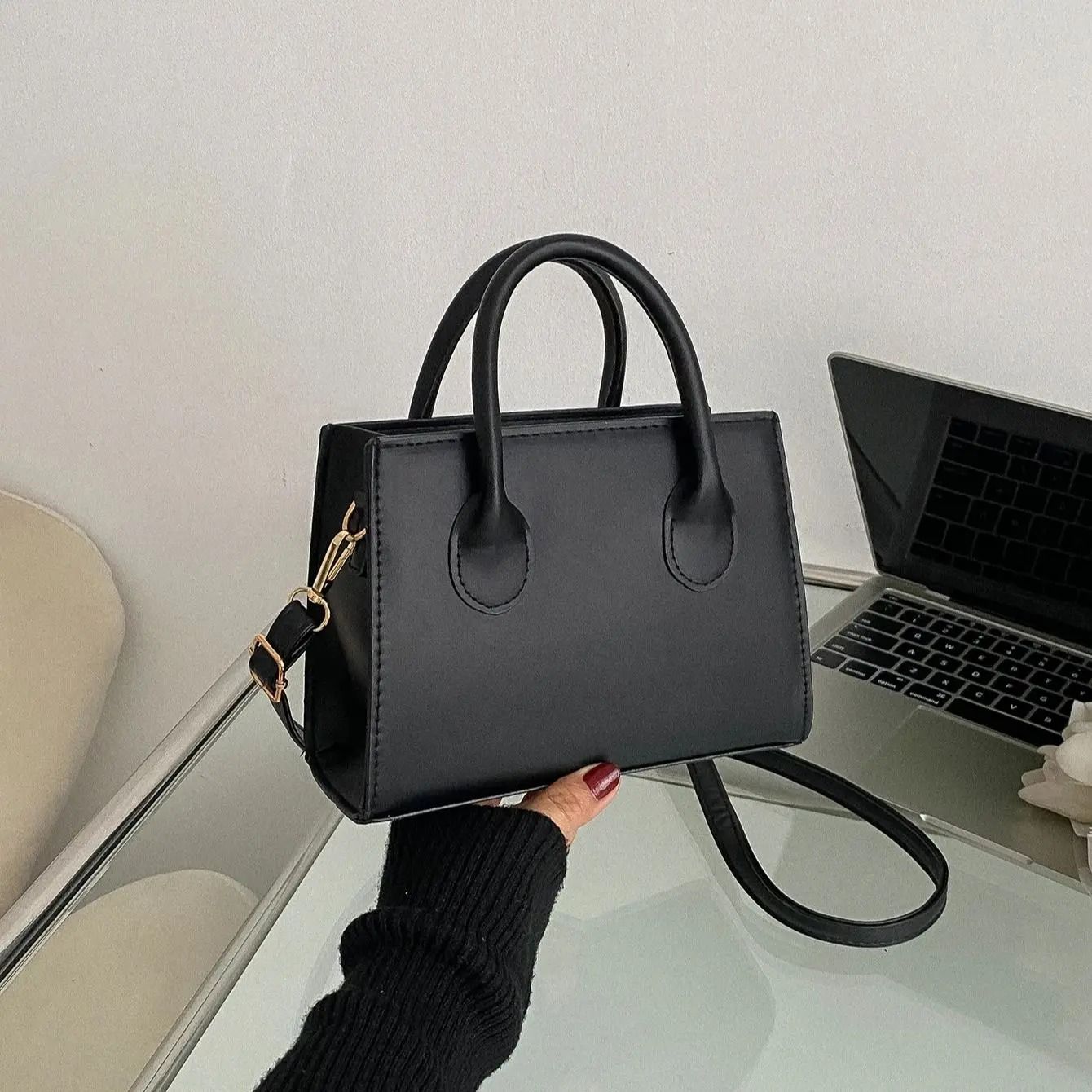 PU Leather Crossbody Tote Bag – Elegant Handbag for Women with Large Capacity