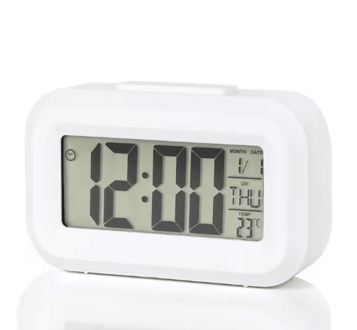 Digital Alarm Clock – LED Desk Clock with Snooze, Backlight & Calendar Display