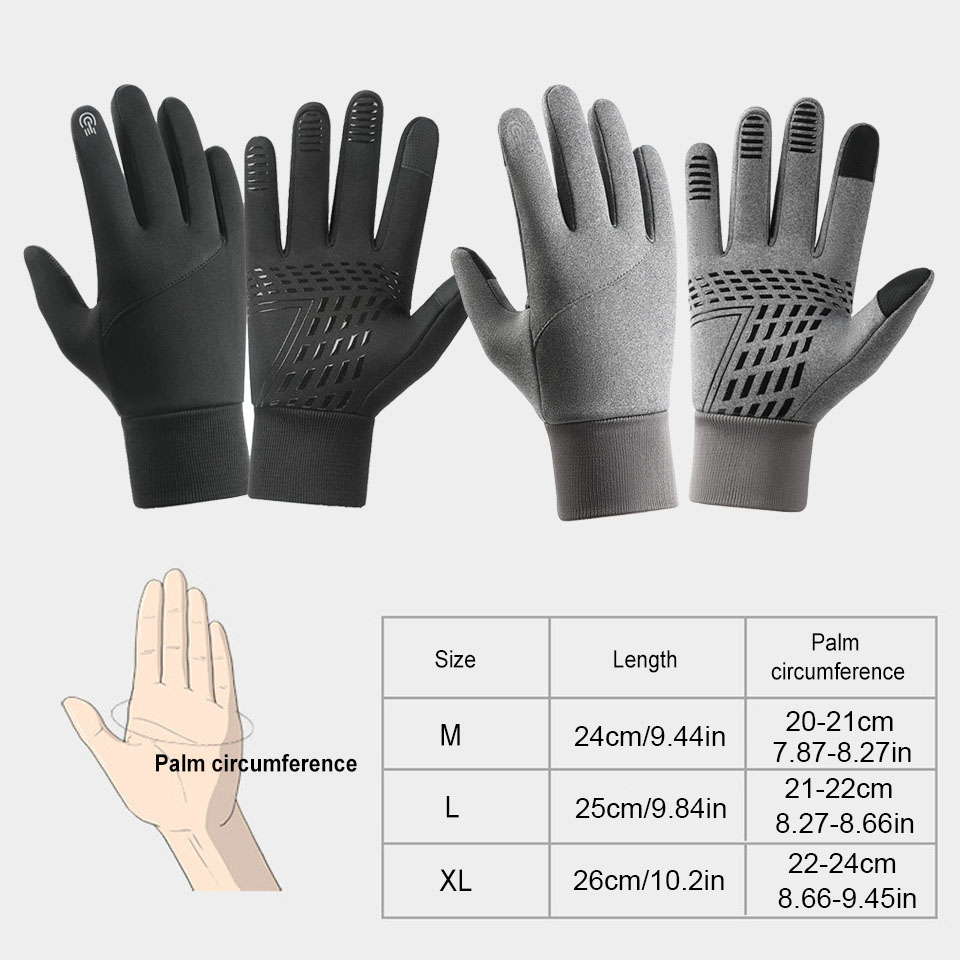 Motorcyclist Autumn Winter Warm Camping Gloves, GTUBIKE Cycling Gloves for Men Women, Waterproof Touch Screen Gloves