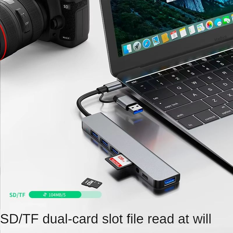Premium USB C Multiport Adapter with SD Card Reader & Audio Output – Ideal MacBook Pro Accessory