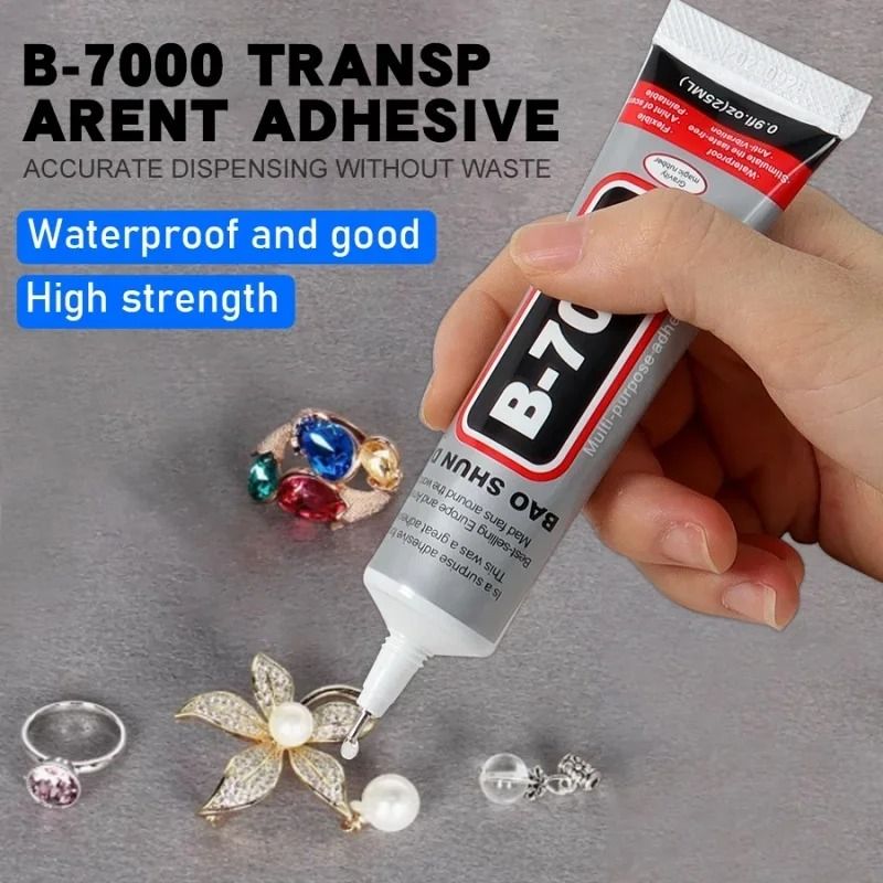 Clear Strong Adhesive Glue for Multi-Purpose Repair – B7000 Industrial Strength for Jewelry, Phone, and DIY Projects