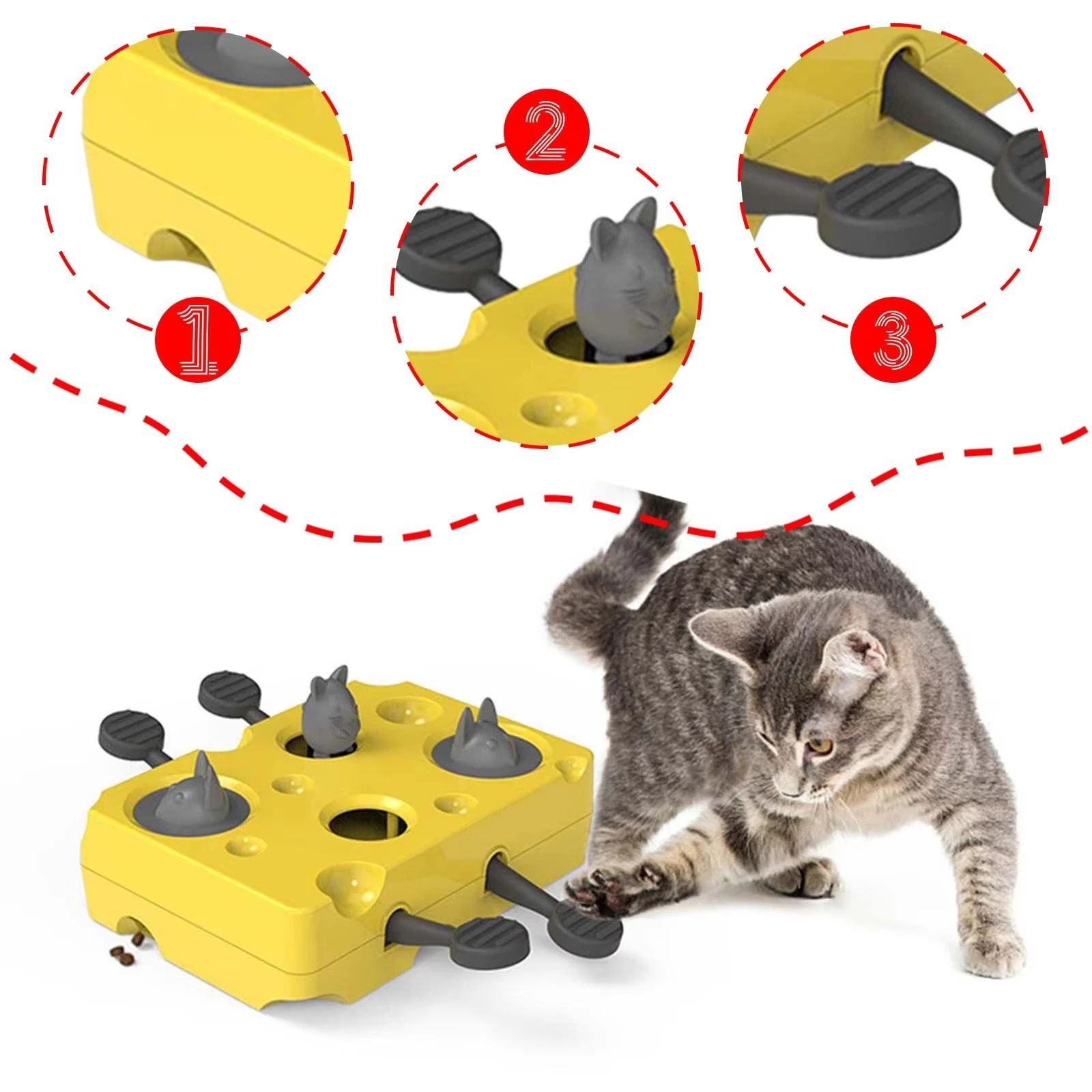 Cat Puzzle Feeder Toy Slow Feeder Foraging Game for Indoor Cats