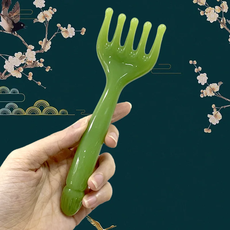Scalp Gua Sha Head Massager, Resin Five Claw Scraping Stick, Neck Leg Massage Tool, Head Scraping Claw Massage