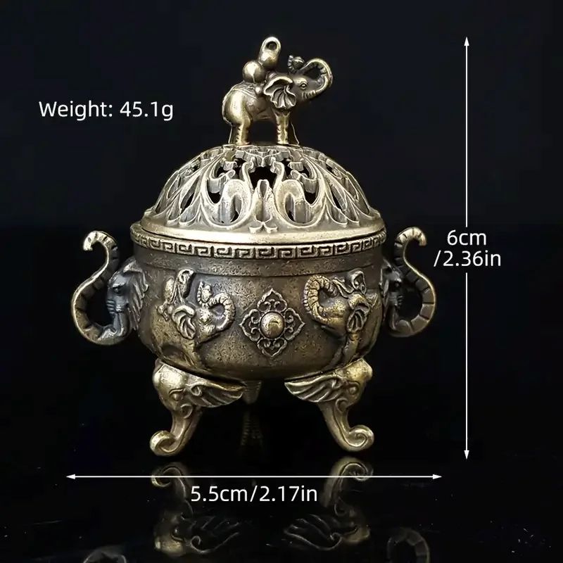 Elephant Incense Burner Metal Aromatherapy Holder Meditation Home Decor