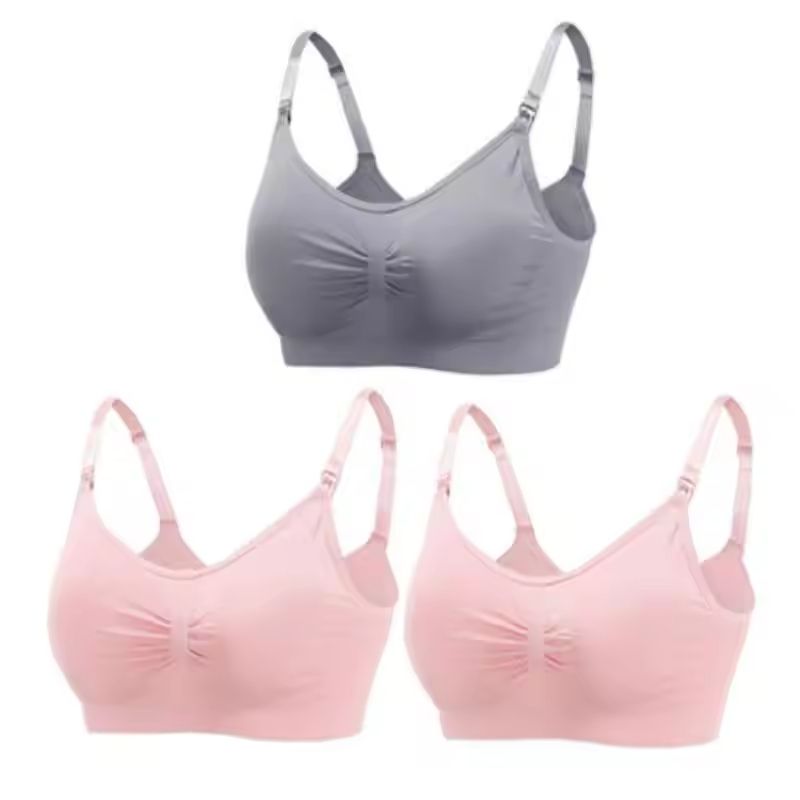 3pcs Maternity Nursing Bras Seamless Cotton Breastfeeding Underwear