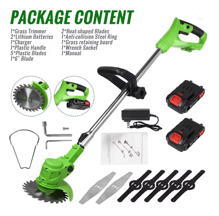 Cordless Weed Trimmer 2 In 1 Electric Grass Trimmer Brushless Lawn Cutter