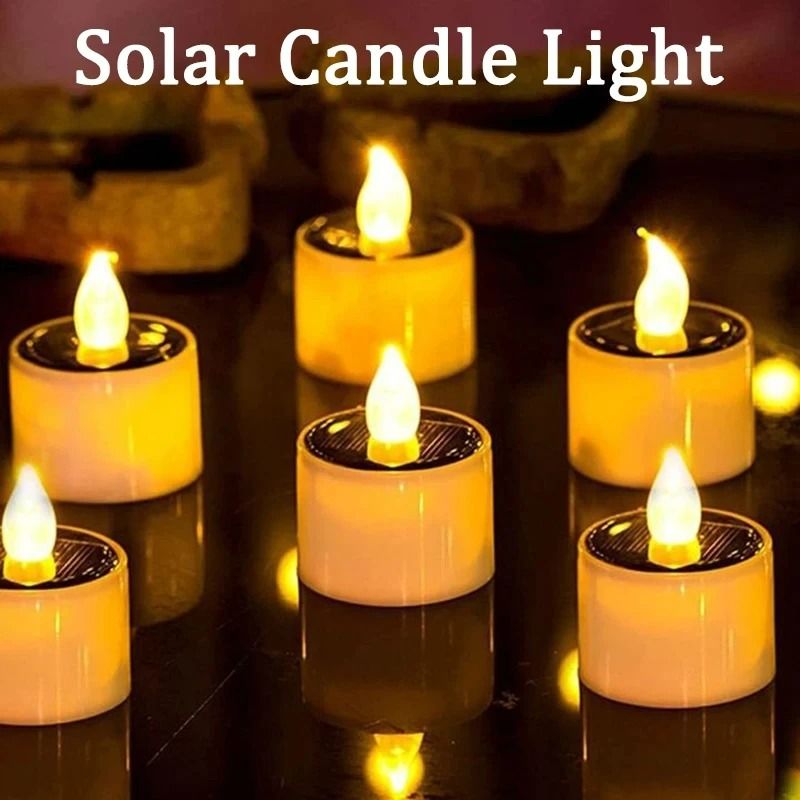 Solar Tea Light LED Candles Waterproof Outdoor Set