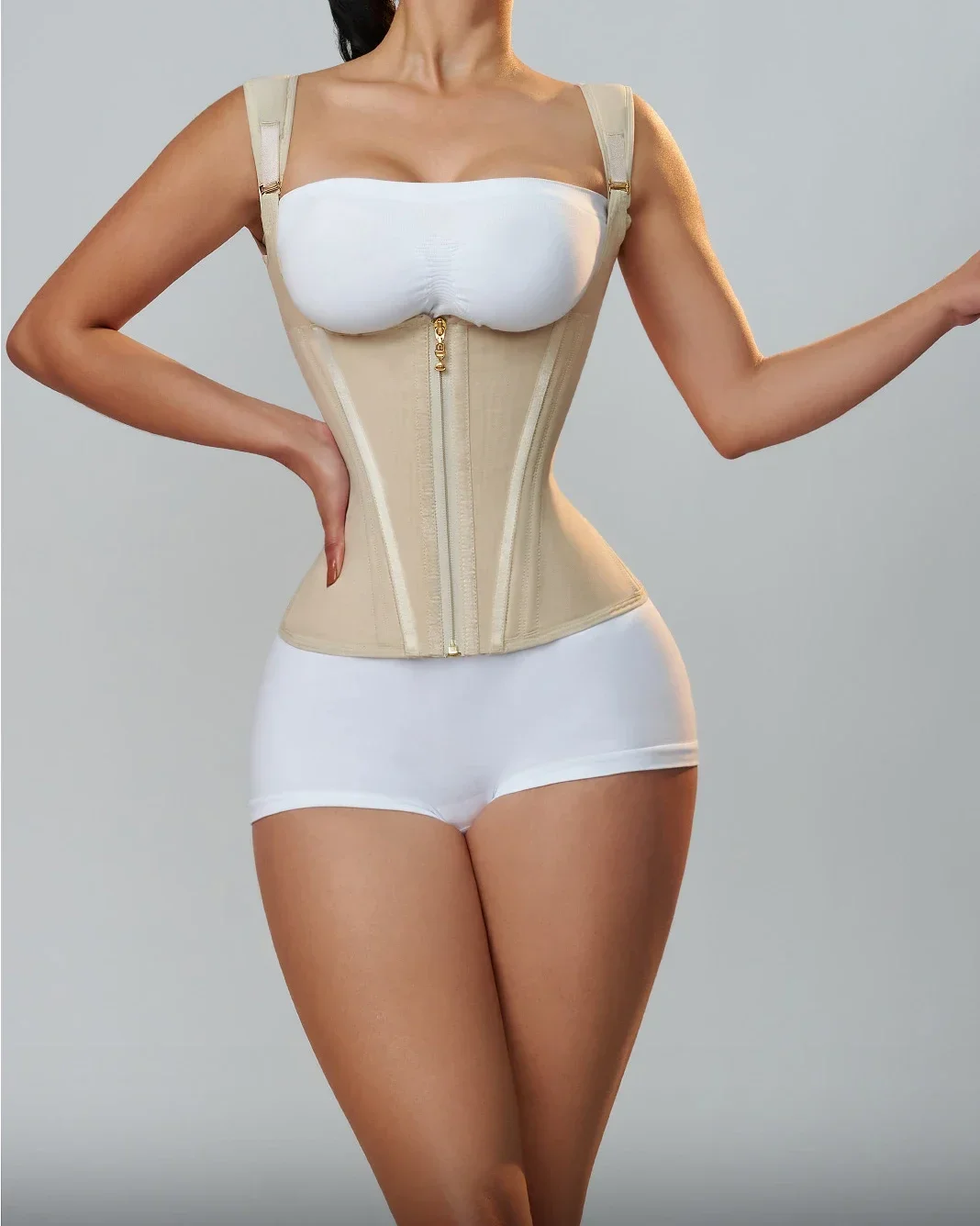 Double Compression Waist Trainer Corset, Fajas Colombianas Body Shaper Vest Tops Adjustable