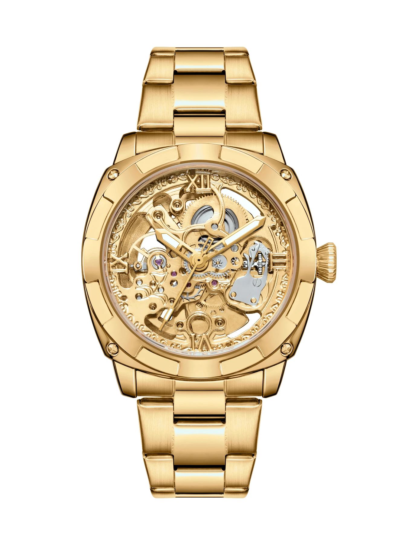 Luxury Skeleton Automatic Men's Tonneau Watch – Waterproof Stainless Steel