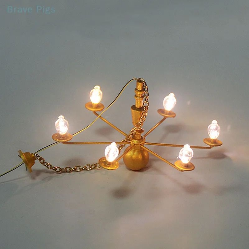 Mini LED Dollhouse Ceiling Chandelier Light