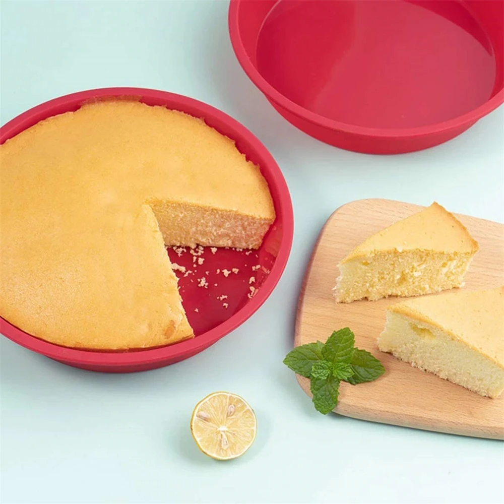 Round Silicone Cake Mold Tray, Nonstick Baking Pans, Reusable Kitchen Bakeware