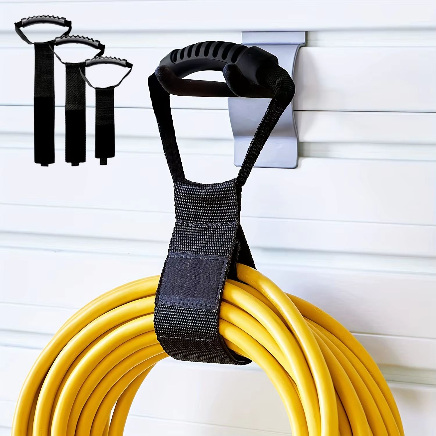 Extension Cord and Hose Storage Straps – Heavy Duty Reusable Ties for Garage, Garden and Pool Hoses