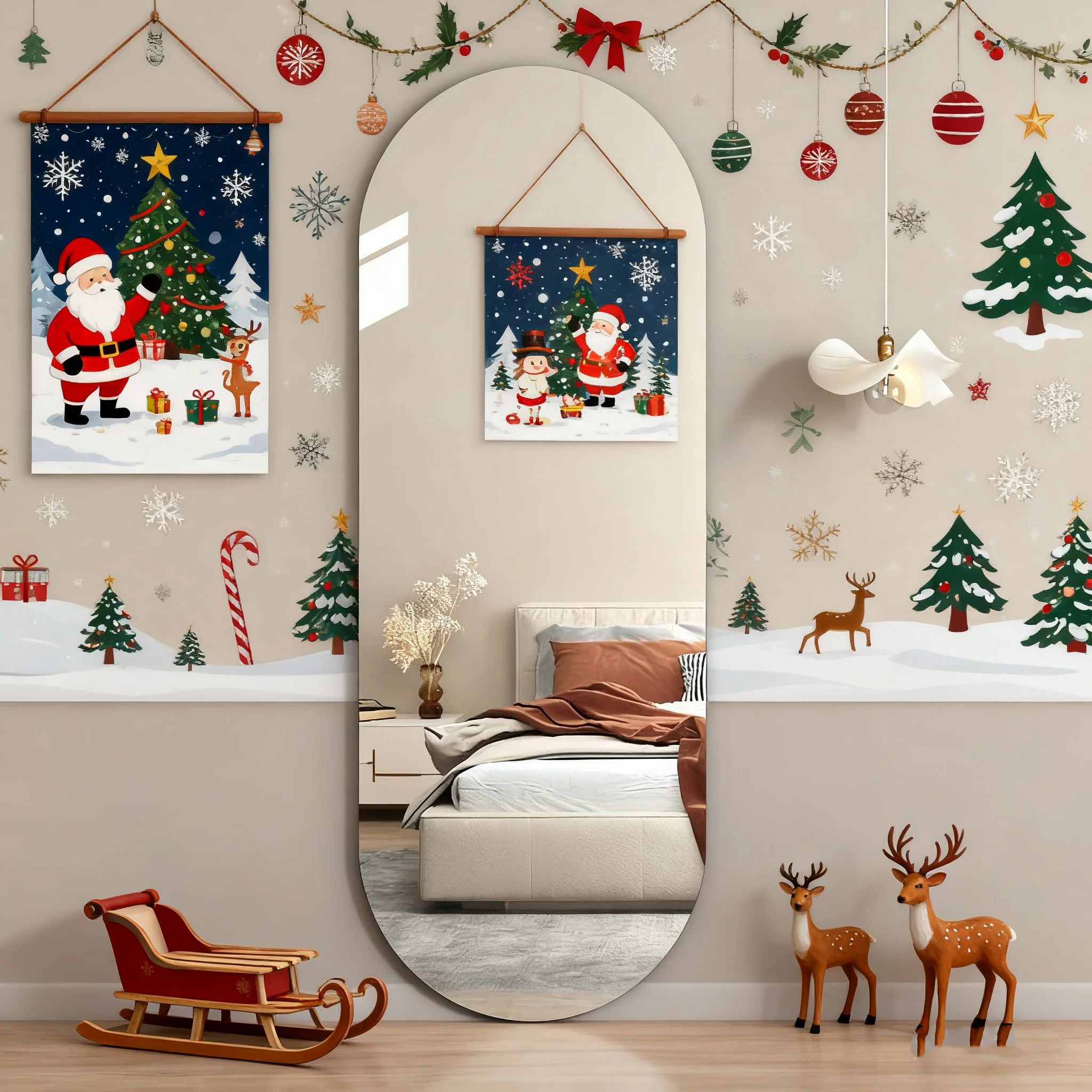 Arched Acrylic Self Adhesive Full Length Mirror