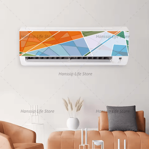 3D Geometric Air Conditioner Panel Sticker Abstract Illusion Wall Decal