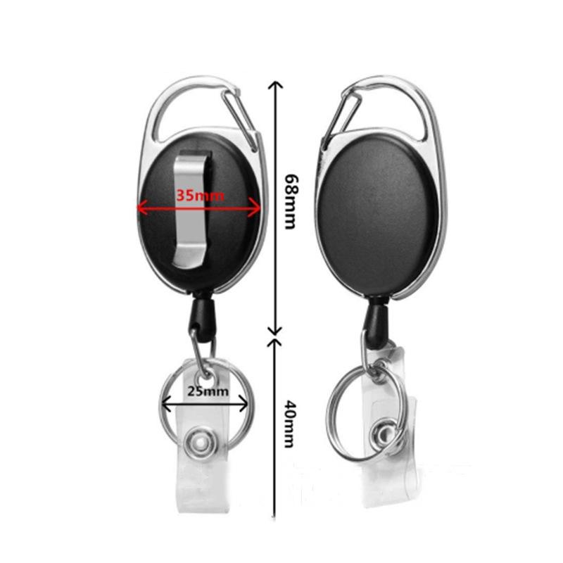 Retractable Badge Reel Keychain with Ceramic Clay Design, Durable ID Holder Clip