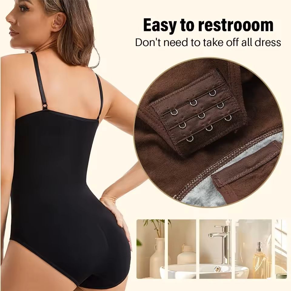 Seamless Full Body Shaper – Slimming Bodysuit with Open Crotch and Butt Lifter