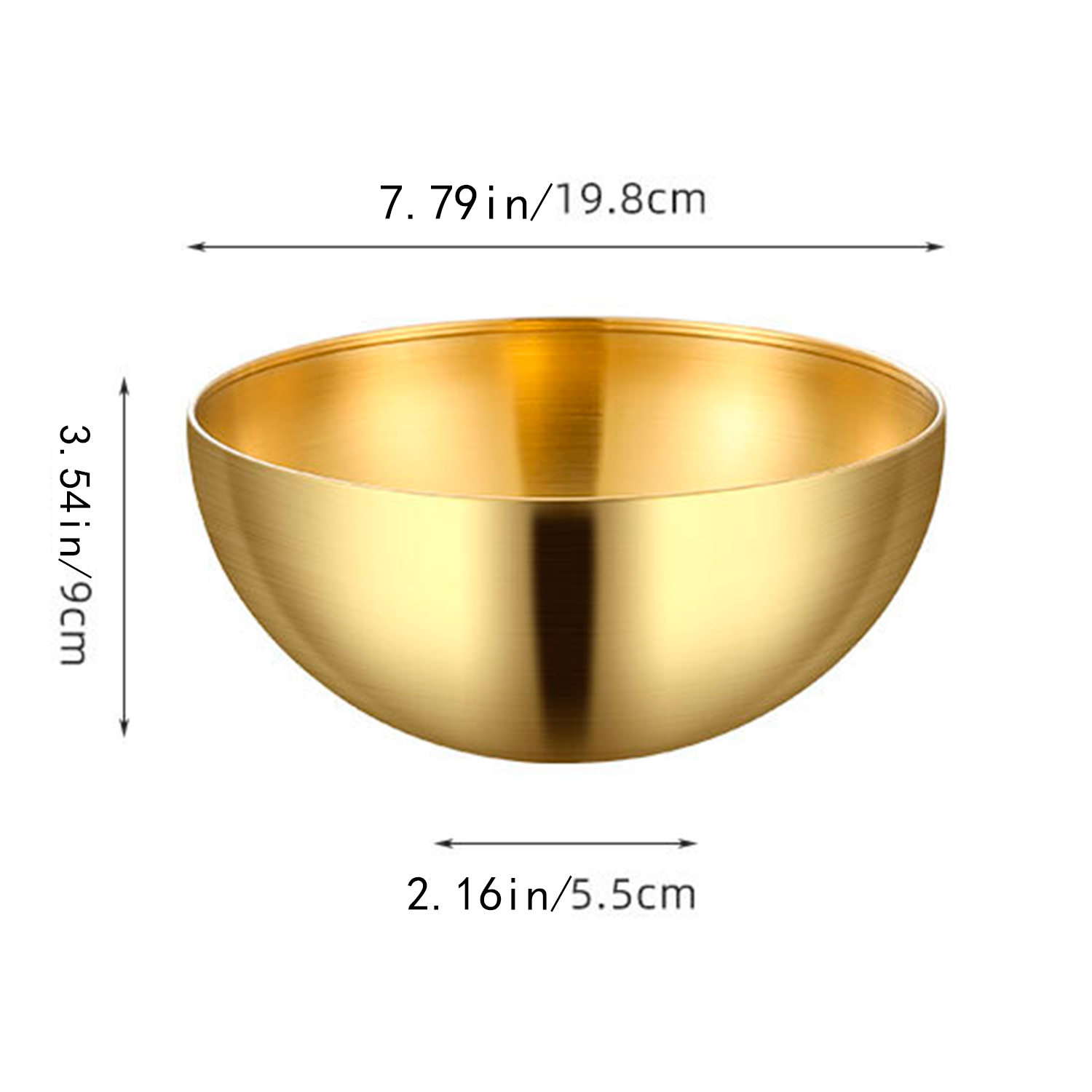 Gold Stainless Steel Salad & Ramen Bowl Large Capacity Kitchen Food Container
