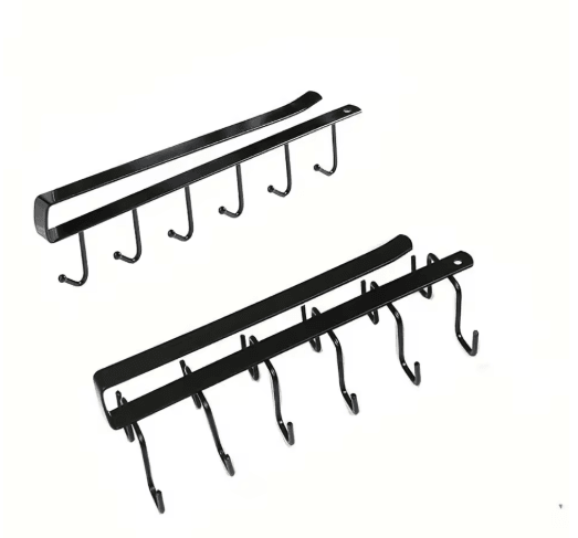 Under Cabinet Mug Hook Rack with 6 or 12 Hanging Hooks