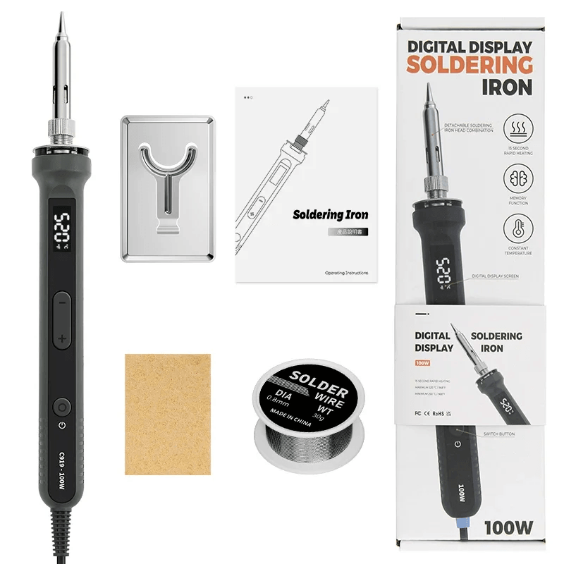 100W Digital Electric Soldering Iron Kit with LCD Temperature Control
