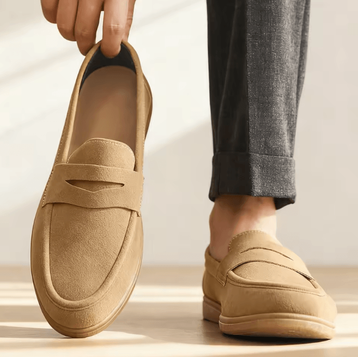 Business Commute Mens Casual Loafers Genuine Leather Lightweight Driving Walking Shoes
