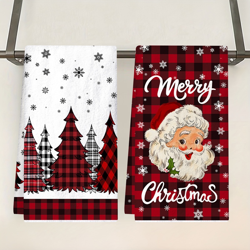 Santa Claus Dish Towel, Christmas Kitchen Towels, Merry Christmas Party Decoration, Natal Navidad New Year Gift