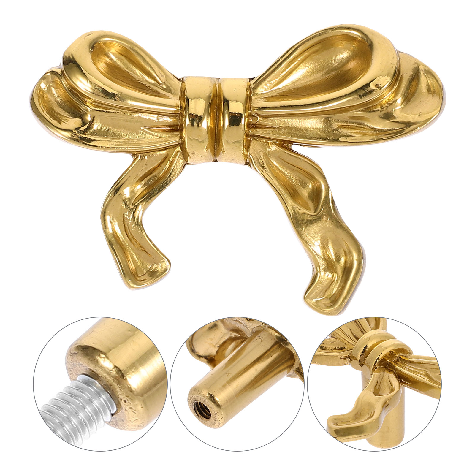 Vintage Brass Bowknot Cabinet Knob Decorative Drawer Pull Handle