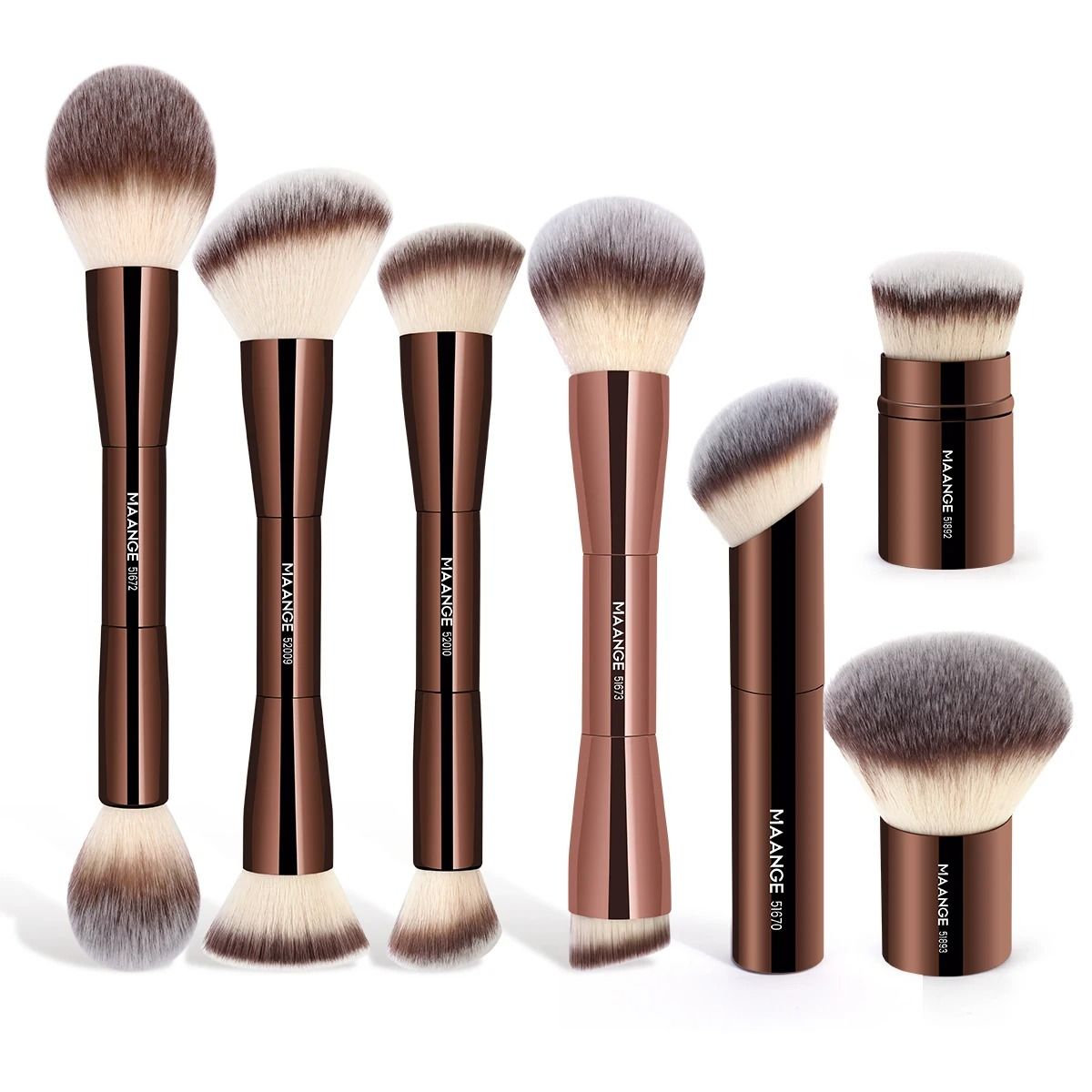 Maange Makeup Brushes Double Head Foundation Powder Concealer Blusher Bronzer Makeup Brush