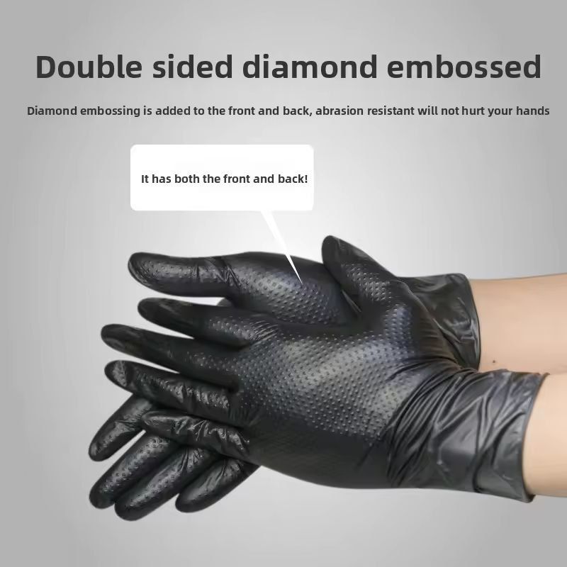 Heavy-Duty Nitrile Grip Work Gloves, Extra-Thick 8 Mil Safety Gloves