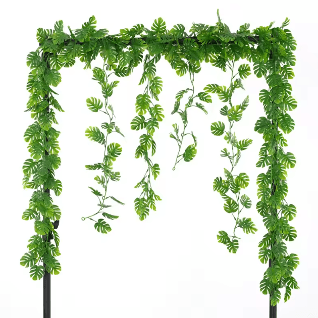 Tropical Monstera Hanging Vine – 180cm Artificial Leaf Garland for Home & Event Decor