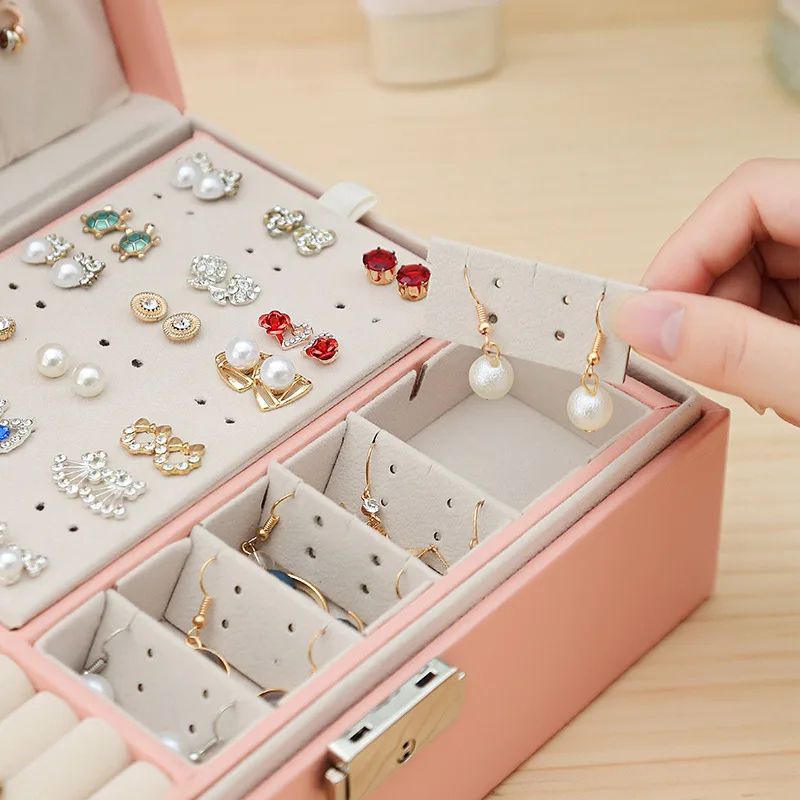 Double Layer Wooden Jewelry Box