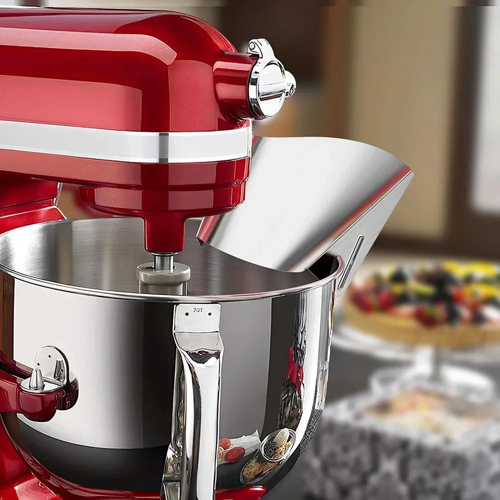 Lifesparking Stainless Steel KitchenAid Pour Shield - Universal Mixer Splash Guard with Pour Spout